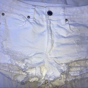 White American Eagle Distressed Shorts